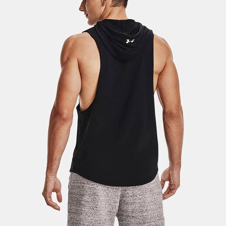 Under Armour Vzor písmen Bez rukávů S kapucí Sportovní vesta Pánské topy Černá 1365215-001