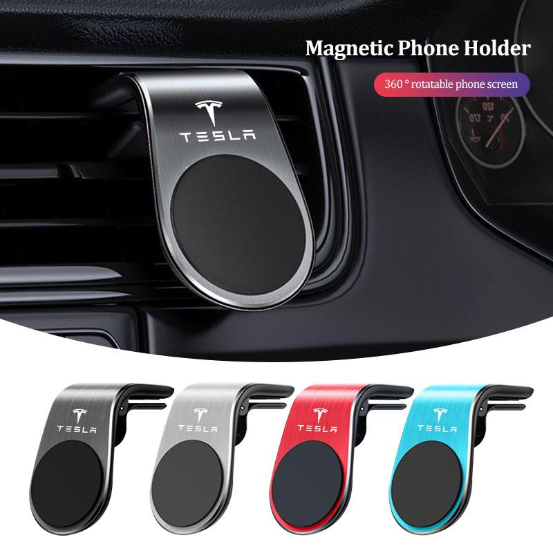 AAAIU1 Magnetischer Handyhalter GPS-Ständer Lüftungsklemme Aufkleber für Tesla Model Y Juniper Model 3 Model S Model X Cybertruck Roadster SpaceX