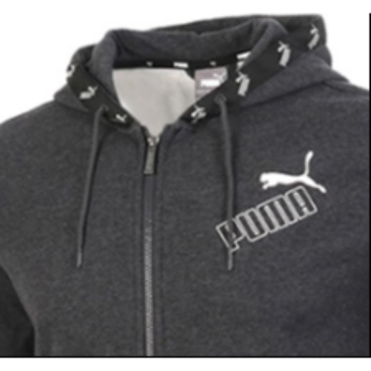 Puma Amplified Full-Zip Casual Hooded Jacket Men Jackets Black Grey 583523-07