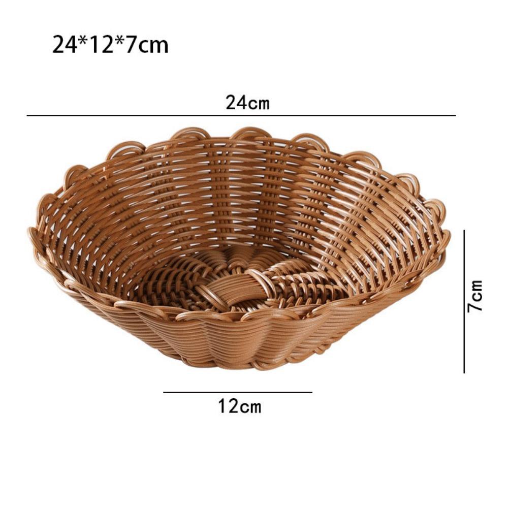 8 Styles Bread Fruit Vegetables Basket Household Rattan Basket Restaurant Serving Tabletop Display