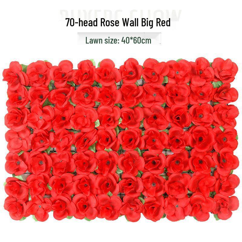 Qixi Festival Rose Flower Wall: Simulated Floral Background for Photography, Indoor Decor, and Wedding Celebrations