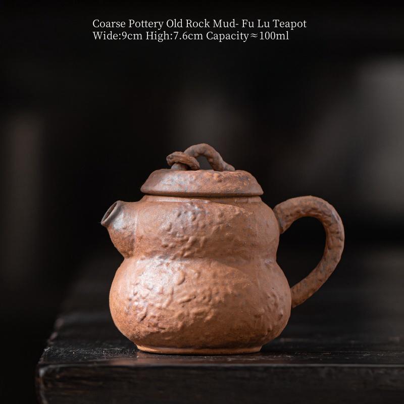 

Retro Rock Mud Coarse Pottery Teapot Handmade Old Rock Clay Teapot Single Pot Tea Maker Household Tea Ceremony Vintage Tea Pot