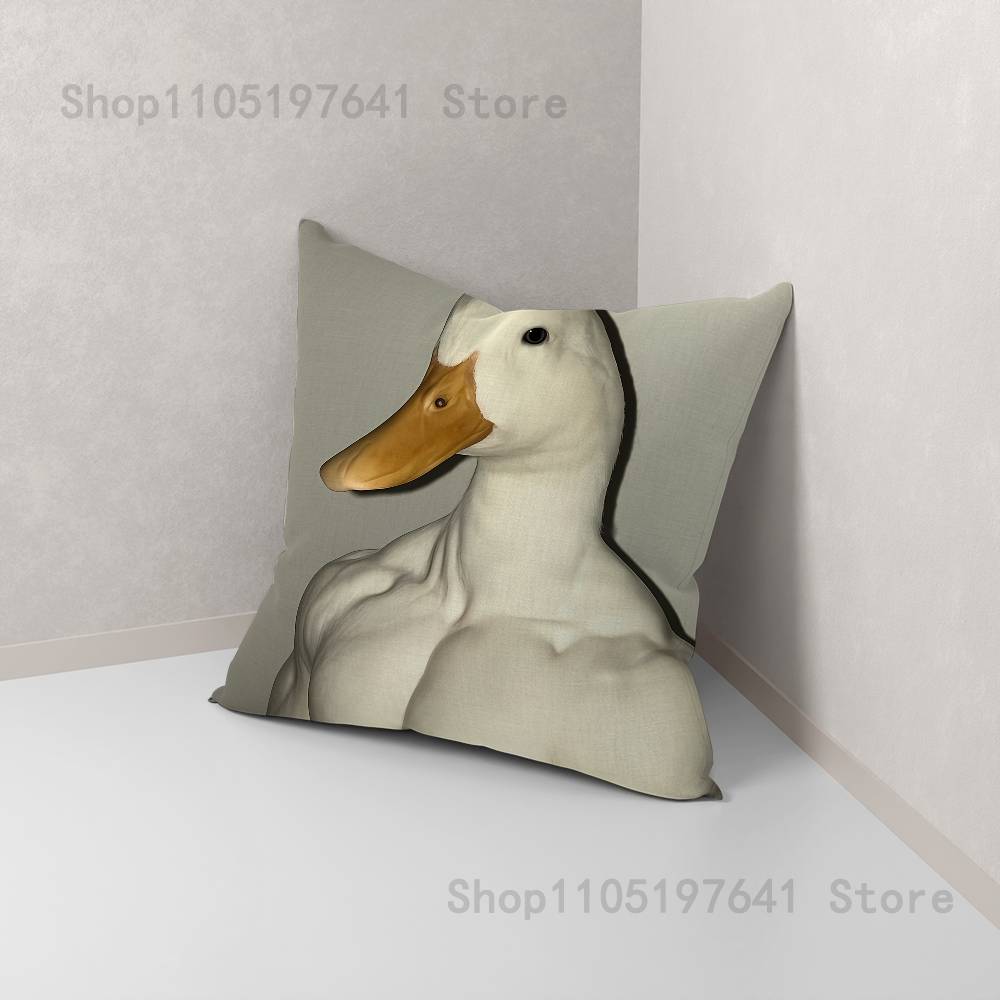 Funny D-DucK Goose meme Anime Celebrity Merchandise All-Match Printed Pillow Case Sofa Car Office Room Decoration Protector