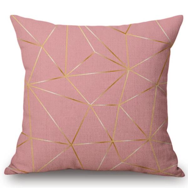 Vintage European Black Pink Yellow Geometric Sofa Throw Pillow Case Diamond Stone Triangles Decoration Cushion Cover Cojines