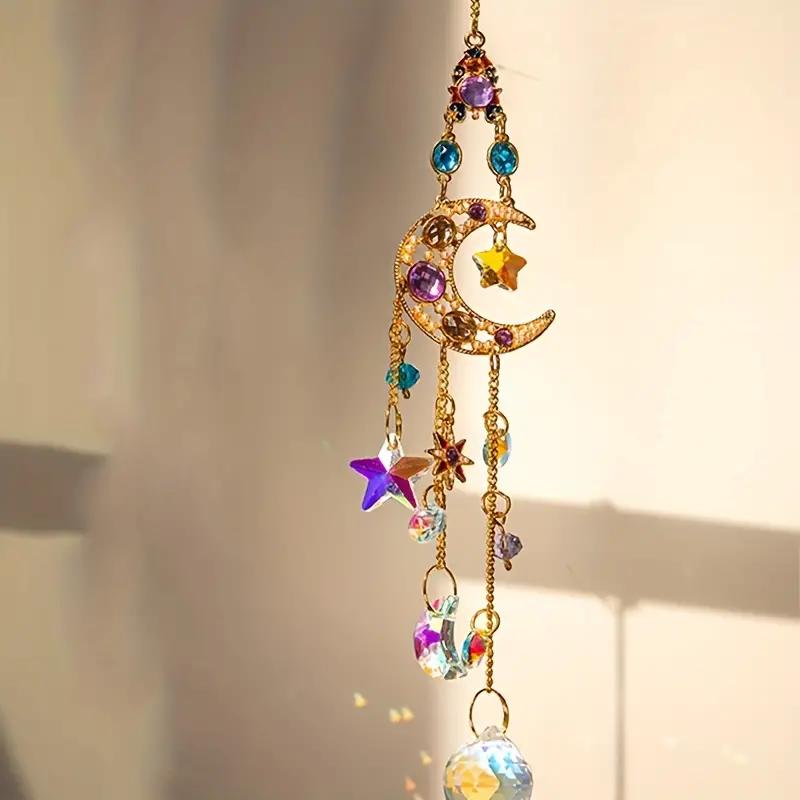 

1 шт. Хрустальная подвеска, цветной кристалл с блестящими кристаллами, подходит для наружного украшения на балконе в саду.