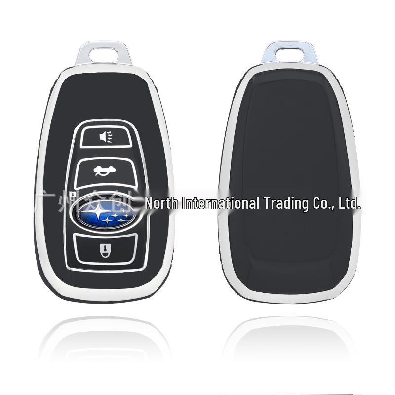 Subaru Key Cover: Forester, Outback, XV, Legacy, BRZ TPU Protective Shell with Silver Edge