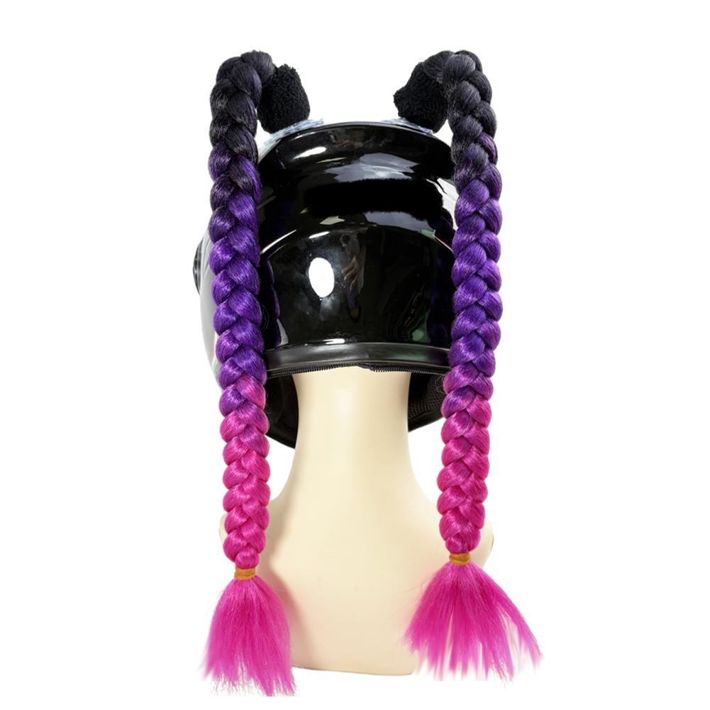 2 pezzi Casco da Moto Decorazione a Doppia Treccia a Coda di Maiale Coda di Cavallo Intrecciata