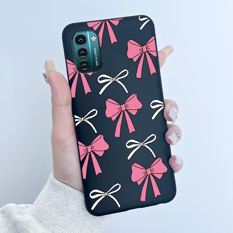 For Nokia G21 G11 Plus Case Cute Love Rabbit Cartoon Black TPU Silicone Soft Cover For NokiaG21 G 11 G11Plus Bumper Phone Case
