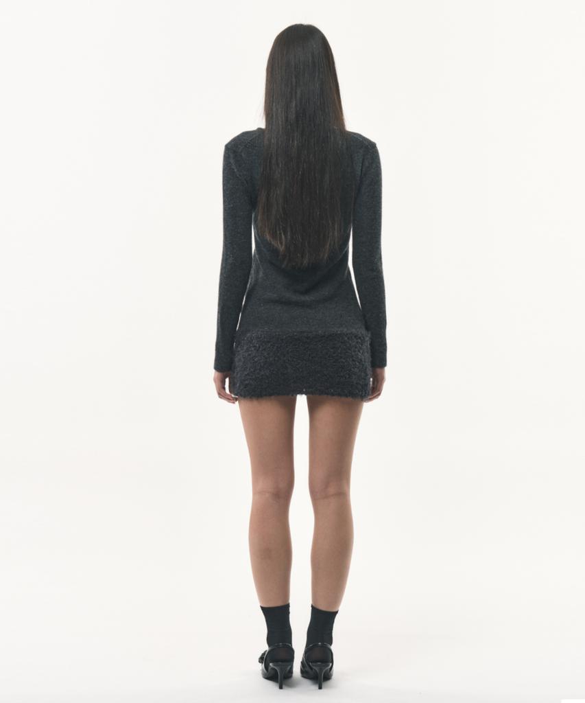 Podeowedeo Hairy Knit Dress (Charcoal)