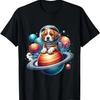 Astronaut Puppy Dog Galaxy Space Planet Graphic T-Shirt