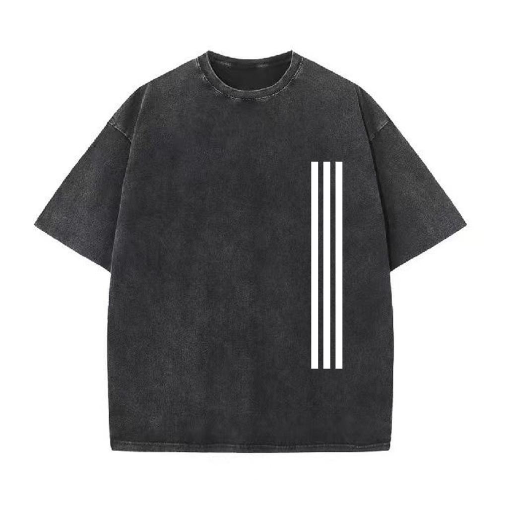 Retro Washed Vintage T-Shirt High Quality T Shirts Summer Oversized Short Sleeve Clothes Retro Washed Cotton Loose Street Tops