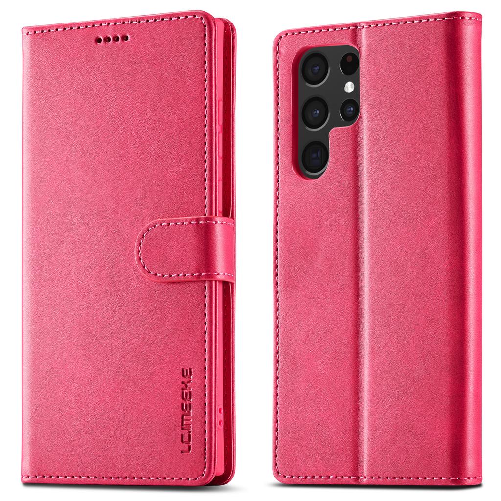 LC.IMEEKE For Samsung Galaxy S24 Ultra Case Drop-resistant Stand Leather Phone Shell Cover