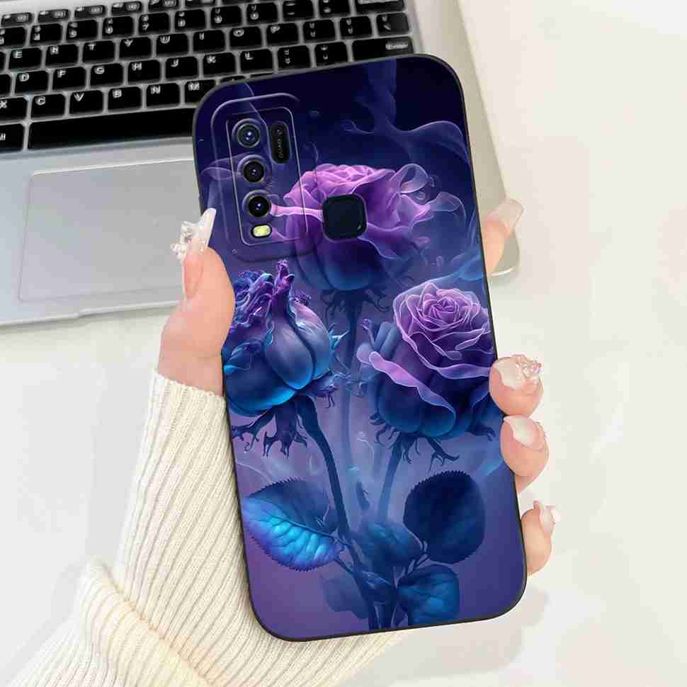 For vivo Y50 2020 1935 6.53" Case Cherry Girl Soft Silicone Cover Cartoon Rabbit For Vivo y50 VIVO Y50 V1965A Phone Cases Bumper