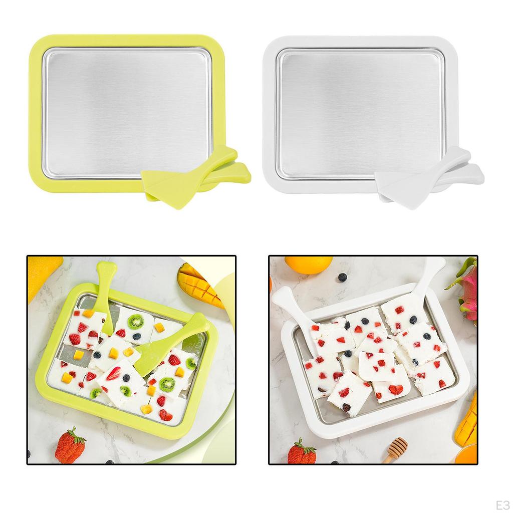 DIY Ice Cream Maker Durable for Home Anti Slip Bottom Stainless Steel Easy to Use Freezer Plate