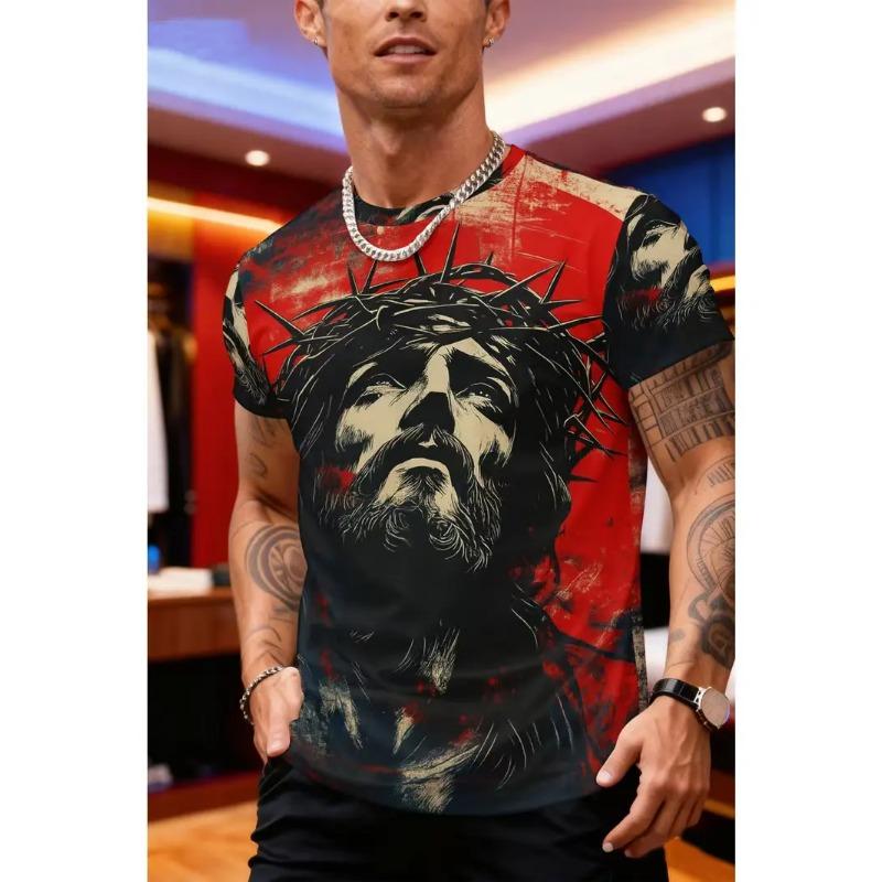 

Men s 3D printed dog leash pattern short-sleeved T-shirt - breathable summer round neck with slight elasticity, 6XL