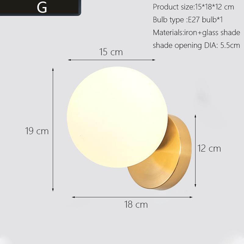 

Современные стеклянные настенные светильники, креативные светодиодные настенные светильники для спальни, прикроватные светильники, бра, освещение для спальни, гостиной, домашнего декора Led bulb x 1
