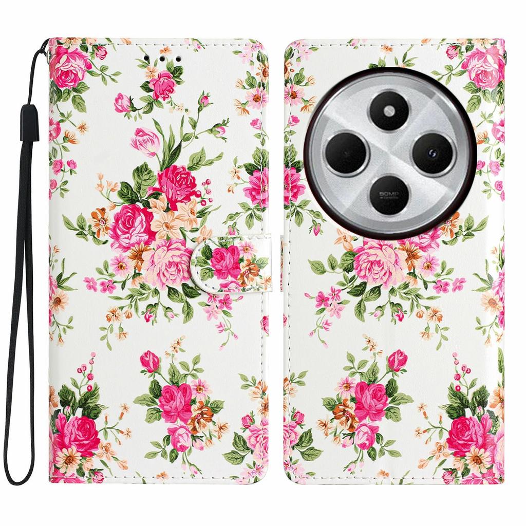 For Xiaomi Poco C75 4G/Redmi 14R 5G/14C 4G Wallet Case PU Leather Pattern Printing Stand Phone Cover with Strap