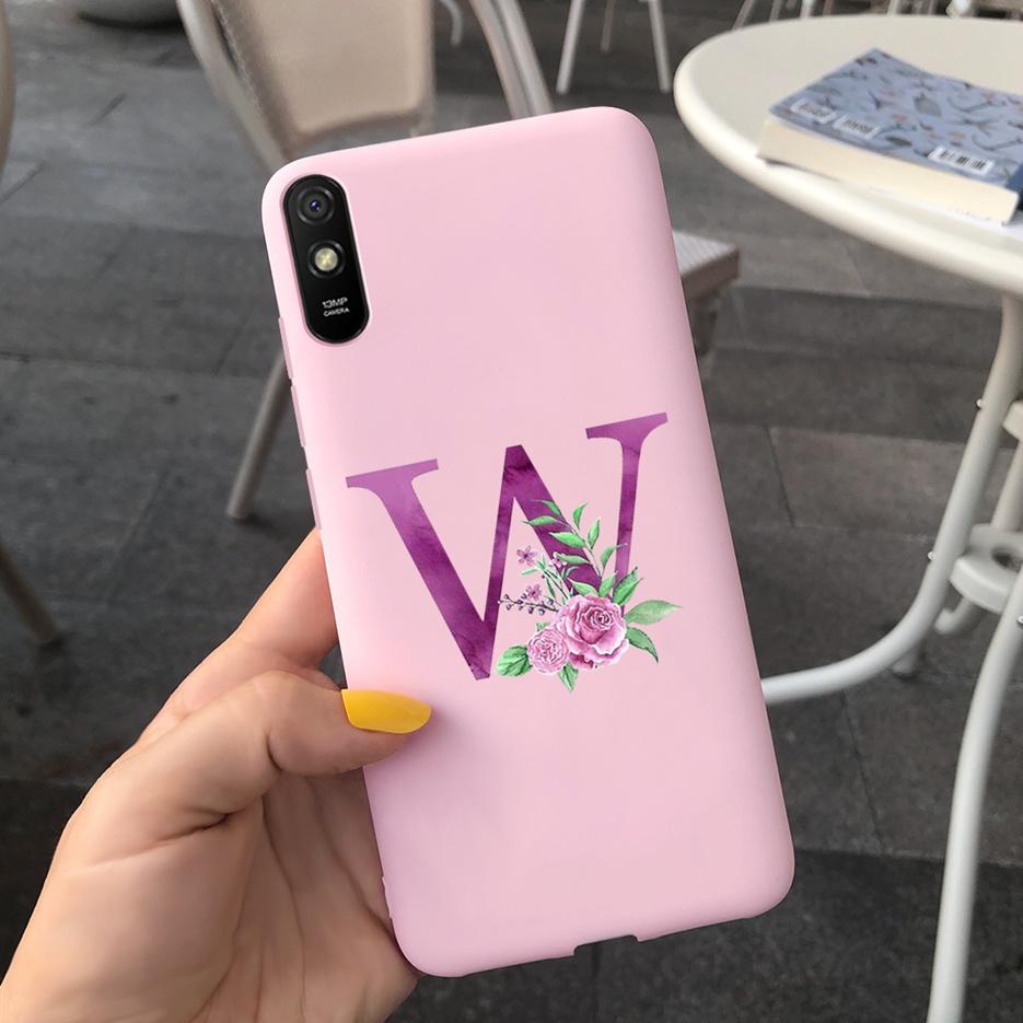For Xiaomi Redmi 9A Case Silicone Soft TPU Back Phone Protector Shell For Xioami Redmi 9AT 9 A Redmi9A T Cute Letters Cover Bags