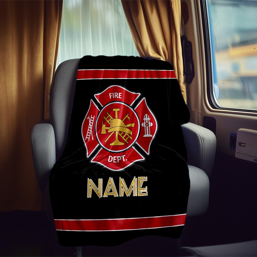 Fire Department Maltese Cross Customize Your Name Rv Blanket Comfortable Soft Lightweight All Season Multi Purpose Blanket For Travel Camping Picnics