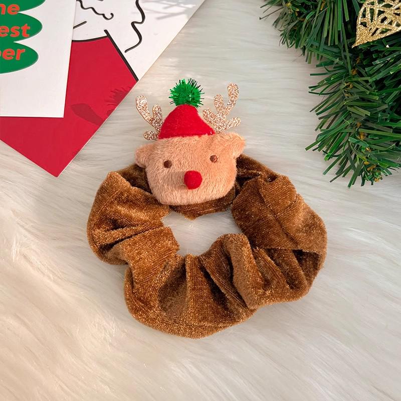 Santa & Reindeer Christmas Scrunchies - High Elasticity Hair Accessories for Women