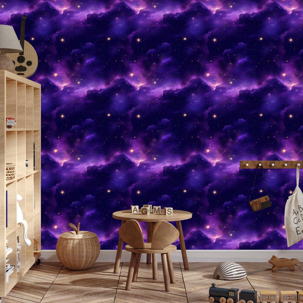 Watercolor Galaxy Indigo and Navy Blue Wallpaper for Living Room and Bedroom 50x1000