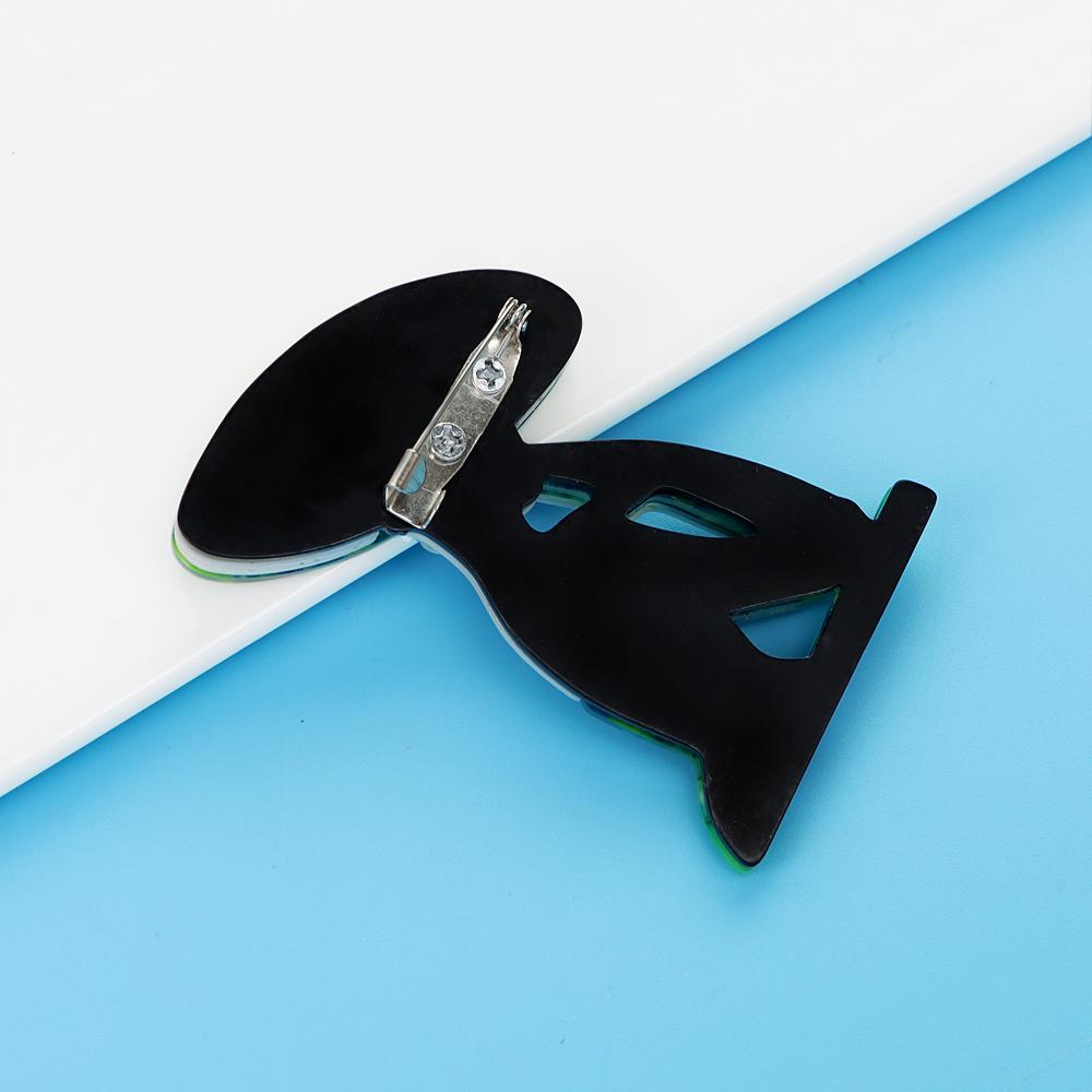 Acrylic Elegant Lady Brooch Acetate Fiber Pin Fashion Party Jewelry 2 Colors Available