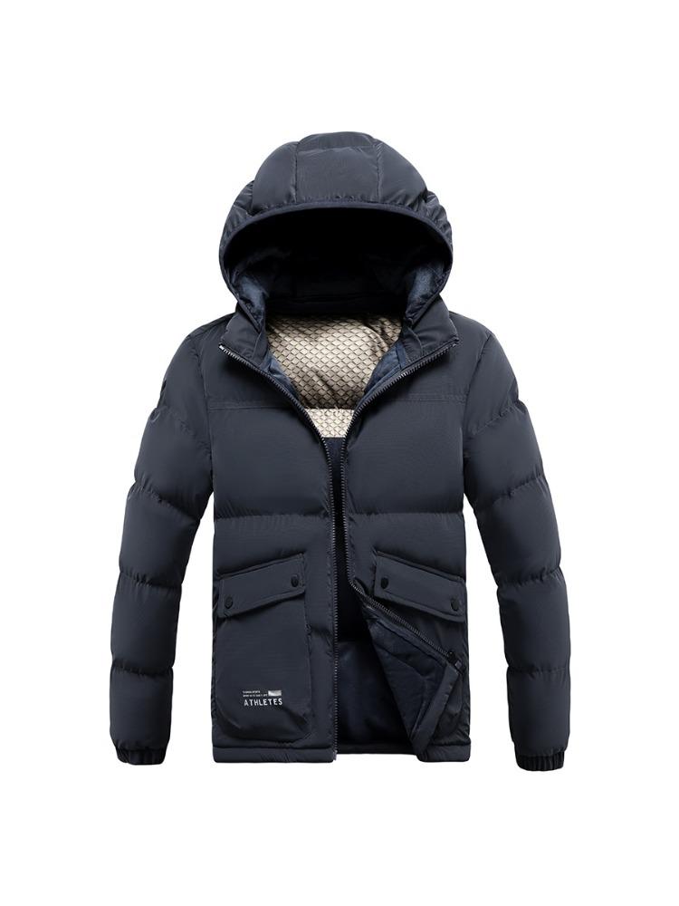 

Удобная и универсальная куртка Утепленная куртка с капюшоном Мужская легкая хлопковая куртка Мужские модели Зимняя однотонная приталенная куртка со съемным капюшоном 4XL