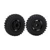 2pcs set 55mm Metal Wheel Rims Tires Set for AXIAL SCX24 1 24 RC Car Wheel Rim Rubber TyreBlack