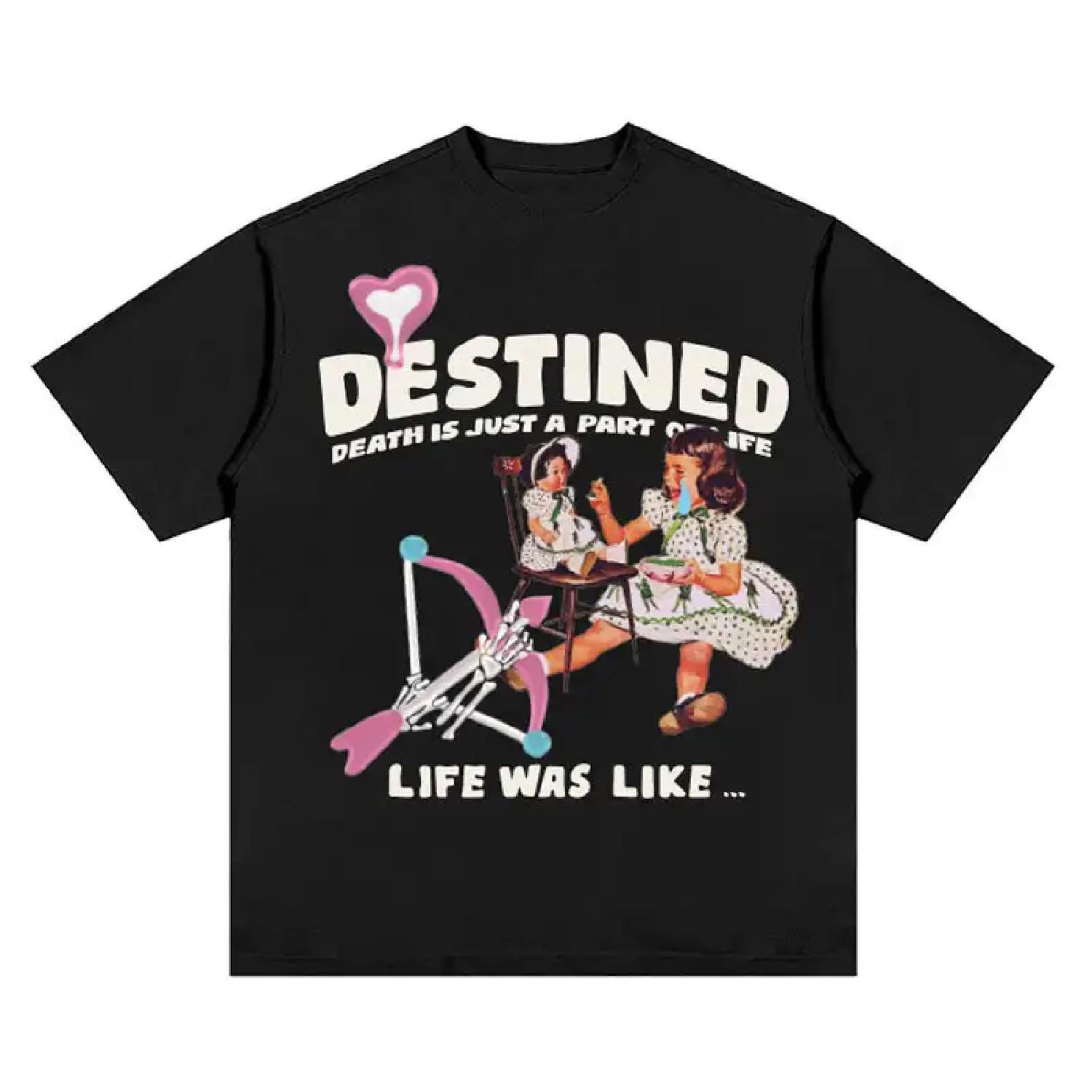 

Destined Cartoon Cotton T-shirt Unisex Women Fans Essentials Short Sleeve Tee Fashion Luxury Classic Top Vintage Streetwear XXXXXL різнокольоровий