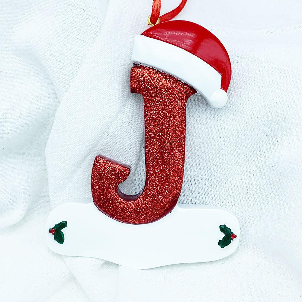 Beautifully Handpainted Crafted Resin Christmas Ornaments With 26 Alphabet Letters A To Z For Decor Stylish