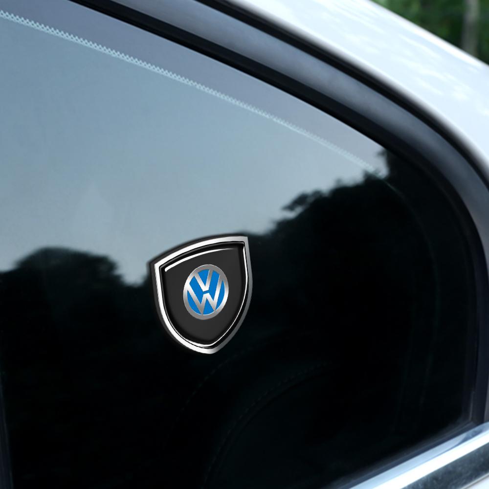 T301/2pcs 3D Metal Car Window Trunk Emblem Decor Sticker Valve Cap For Volkswagen Jetta Golf Beetle GTD GTI MK4 R Auto Accessories