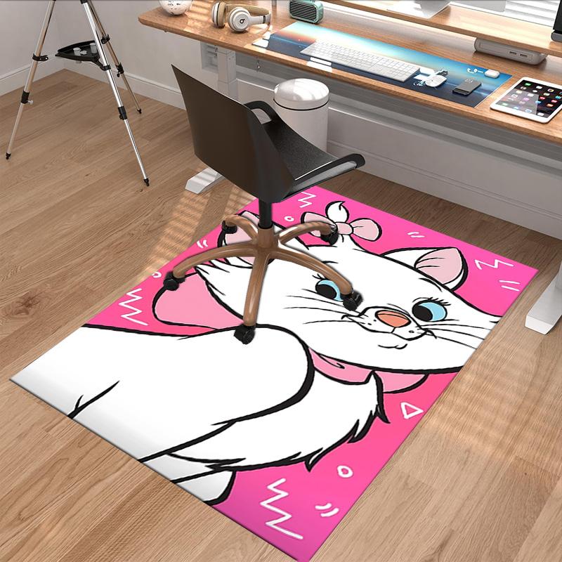 Pink Background White Cat Carpet For Playroom Bedroom Living Room Sofa Home Decorkids Game Area Rug Nonslip Floor Mat