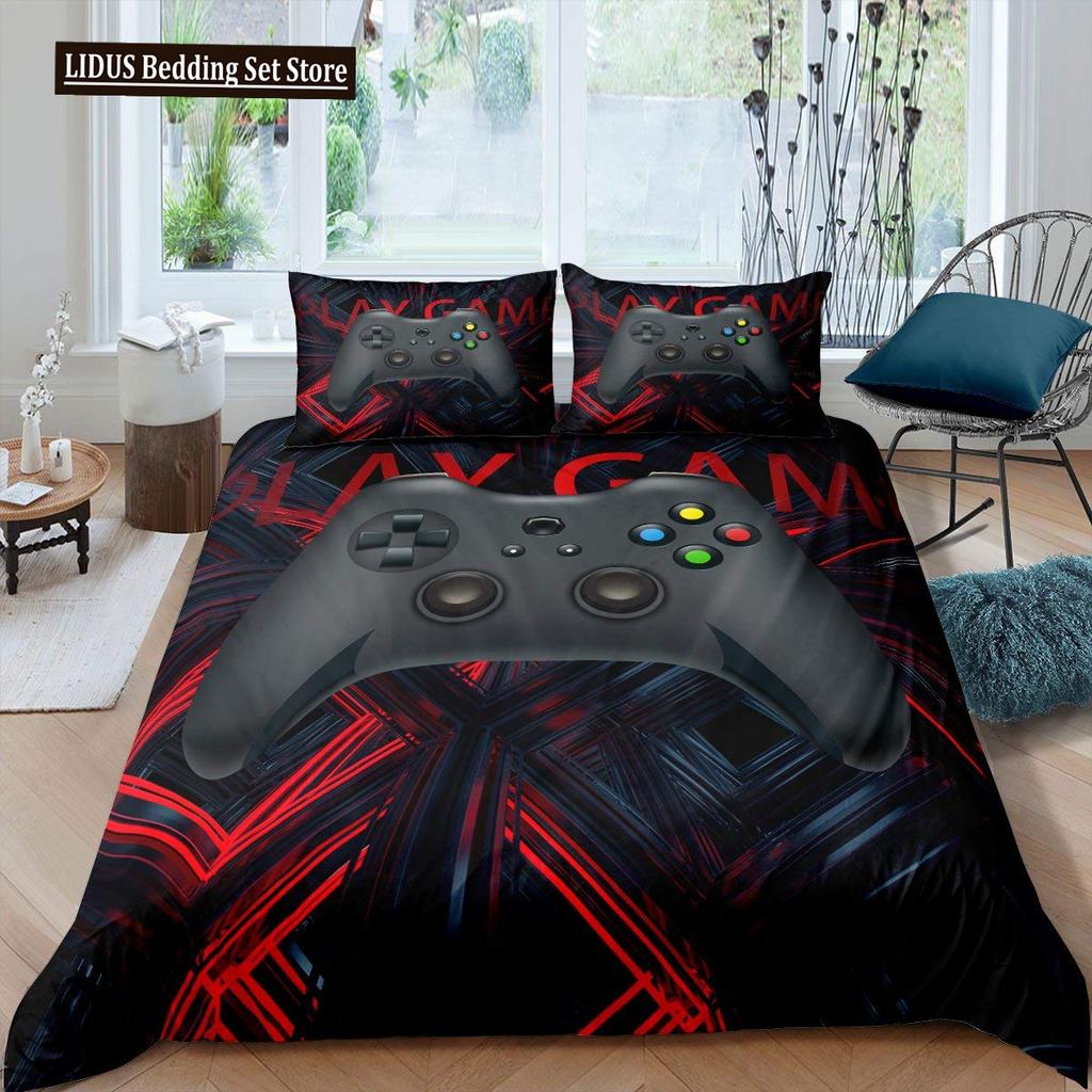 Games Duvet Cover Set Boy Kid Gamepad Bedding Set Video Game Controller Polyester Comforter Cover Player Modern Gamer Bedclothes