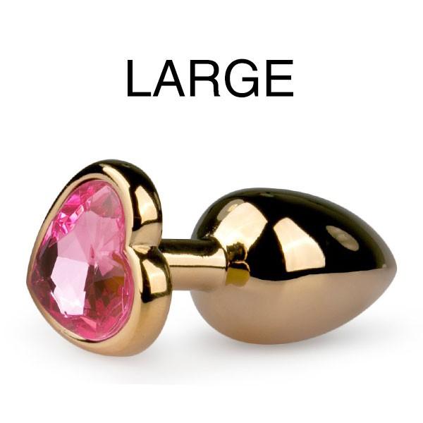 Plug bijou Or en coeur - LARGE 8.2 x 3.8 cm - EasyToys Anal Collection - Bijou Anal