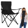Scaun de camping pliabil - Springos - Negru - Poliester 600D - Oțel - Sarcină 100 kg