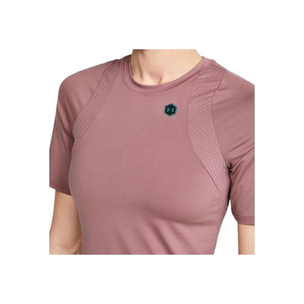 Under Armour Fitted Round Neck Sports Pullover T-Shirt Women Tops Silent-Pink 1355583-662