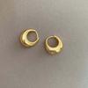 925 Silver Needle Golden Round Earrings Elegant Silver Ear Buckles Brilliant Circle Earrings  Daily