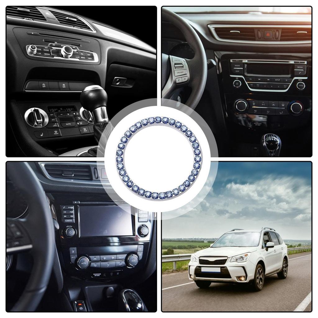 Ketunedi Car Push Start Button Ring, Push Start Button Bling Bling Ring, Rhinestone Car