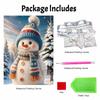 Pearl Painting DIY Kit Cute Snowman Frameless Handmade Bead Canvas Art Creative Leisure Craft for Bedroom Living Room Holiday Decor