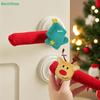 Christmas Door Handle Covers - Santa & Reindeer Plush Decor with Bells for Holiday Home Decor