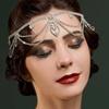 1 Pieza Cadena para la Cabeza de Boda Joyería Malla Hueca Tocado para Mujeres Diadema de Lujo Gorro Sombrero Accesorios para el Cabello