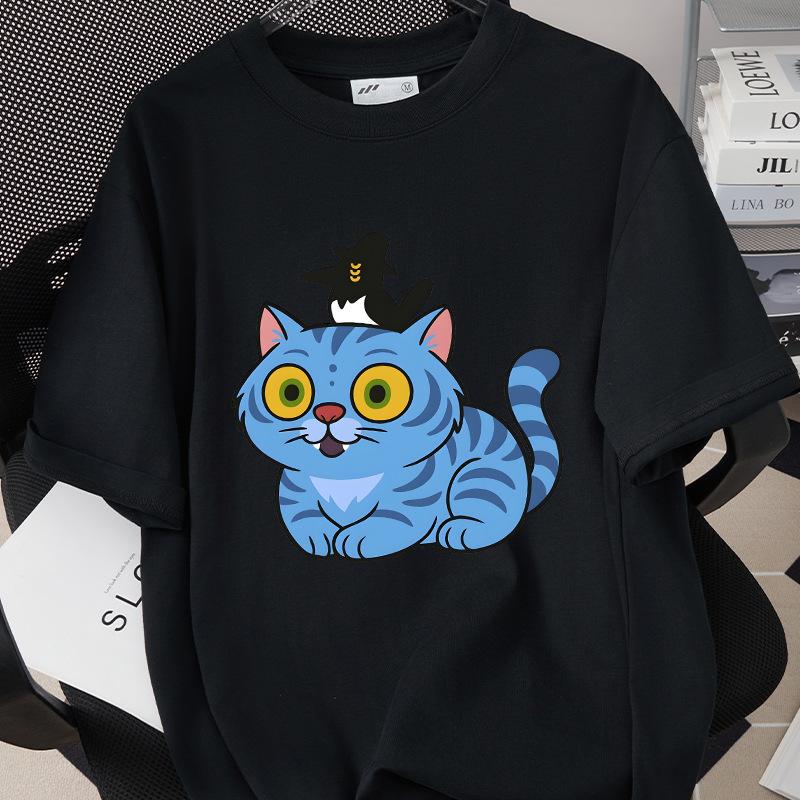 Kpop Korean Wave Witch Hunt Tiger Printed T-shirt Top Round Neck Short Sleeve 5980 EMA S