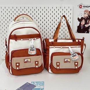 School Season Junior High School Student Schoolbag Female High School Student Large Capacity Backpack Student Casual Contrasting Color Backpack