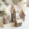 Creative Wooden Christmas House Pendant Village Pendant DIY Christmas Tree Decoration Log House Ornament Christmas Tree
