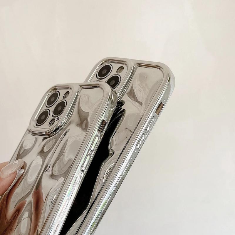 Qianliyao 3D Electroplated Meteorite Pattern Phone Case For iPhone 15 14 13 12 16 Pro Max 14promax Soft Shockproof Back Cover