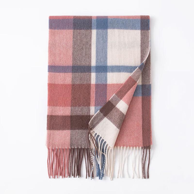 DayApril Women's Thickened Plaid 100% Wool Scarf