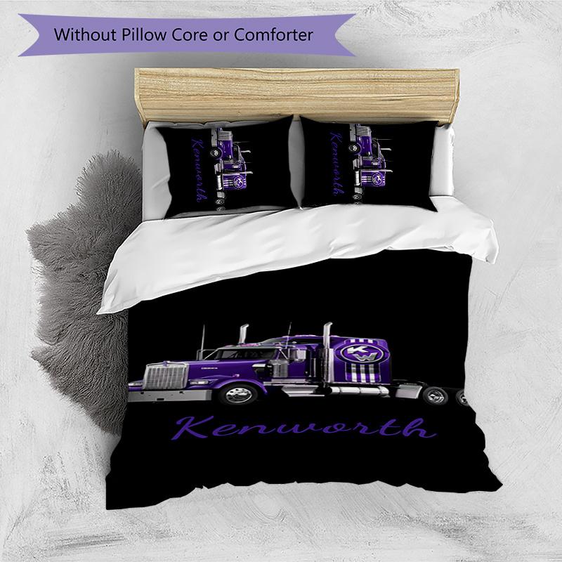 3pcs Kenworth LOGO Pattern Bedding Set Duvet Cover Set Includes Duvet Cover &pillowcases,perfect All Season Bedroom Decoration&gift