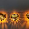 Metal Heart Led Lights - 4 Meter, 14 LED Warm Yellow Heart Shape Lights for Decoration, Decorations Lights
