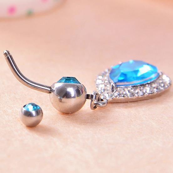 Crystal Rhinestone Pendant Belly Button Body Piercing Navel Ring Jewelry Charms AVE