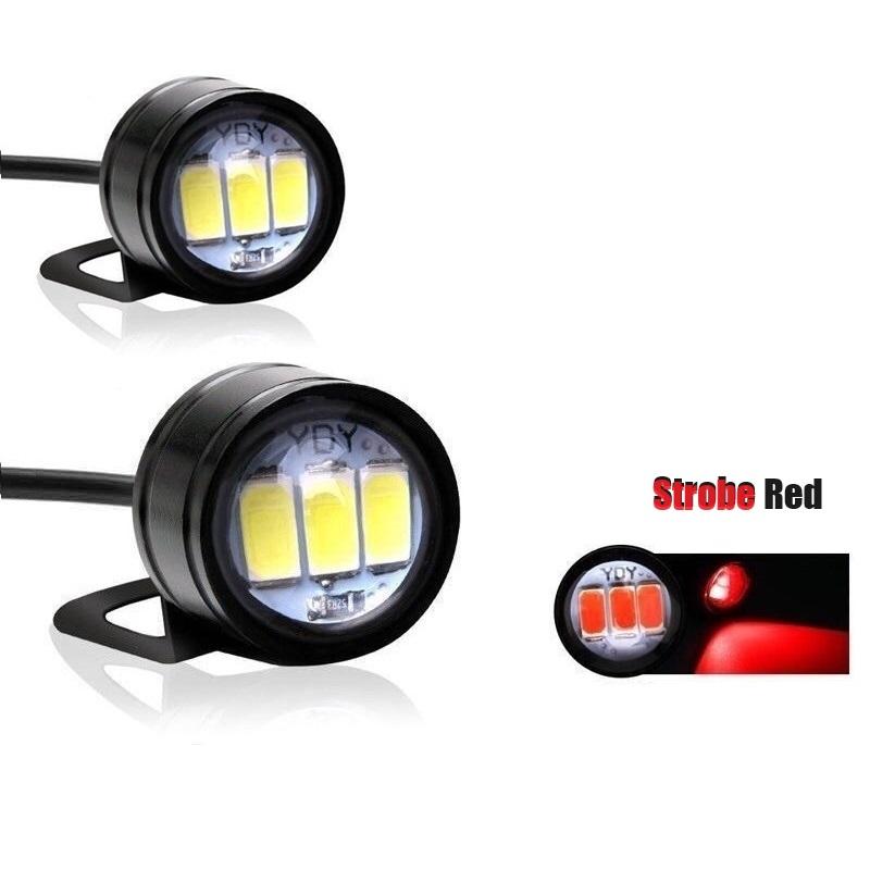 1 Pair DC12V Motor Strobe Led Eagle Eye Flashing Light Headlight With Brackets Daytime Running Lamps For Motorcycle Spotlight